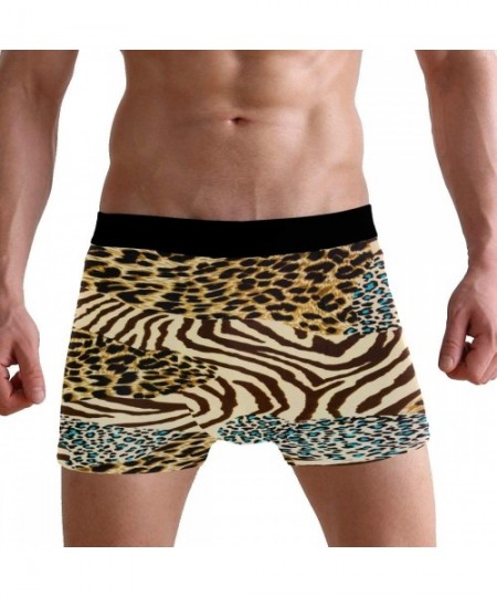 Boxer Briefs Leopard Print Zebra Men's Underwear Regular Leg Boxer Brief - C718RYXRMCR