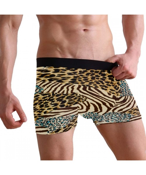 Boxer Briefs Leopard Print Zebra Men's Underwear Regular Leg Boxer Brief - C718RYXRMCR