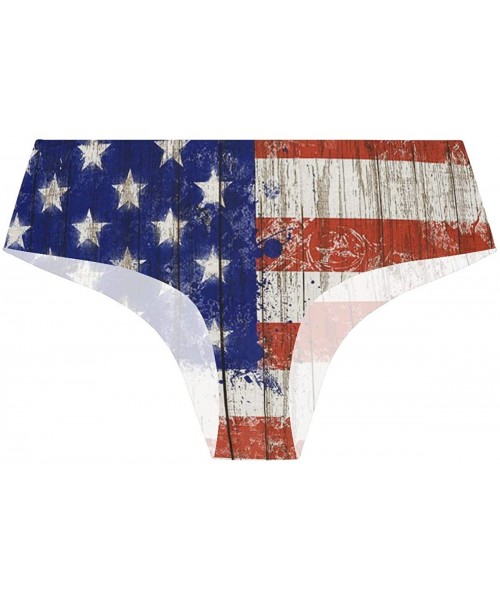 Panties Women's Seamless Underwear- Danish Flag Sexy Ladies Bikini Panties Low Rise Brief - Vintage American Flag - CQ18ADK60II