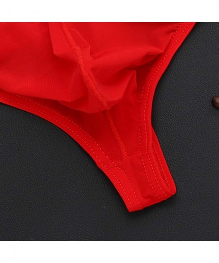 G-Strings & Thongs Mens Sexy Briefs-Gentleman Underwear Low Rise T Back Solid ComfortSoft Panties Ice Silk Thong Underpants -...