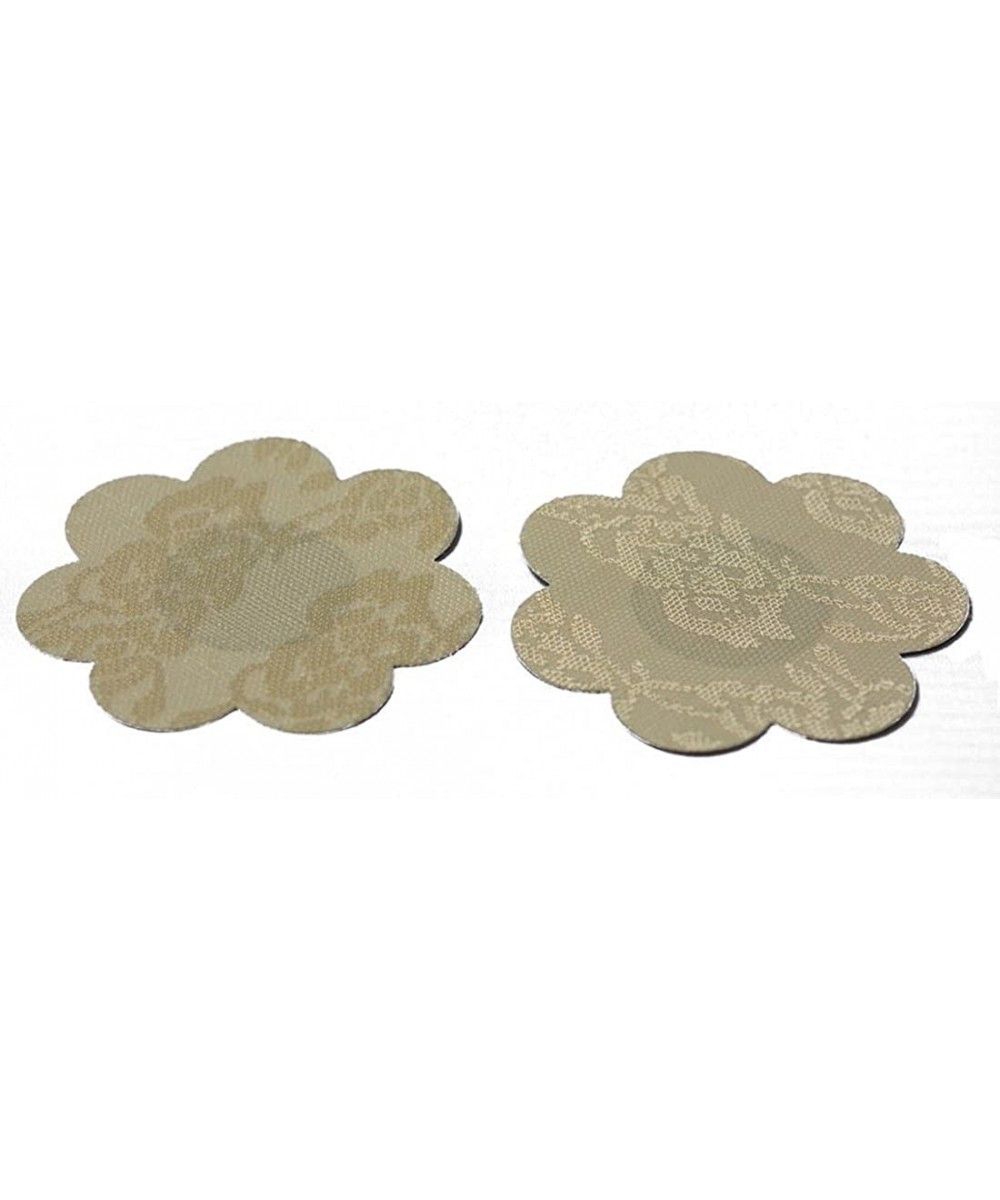 Accessories Nude Flower Lace Overlay Nipple Cover Pasties 5 pair Cute Adhesive Disposable Stickers - C412MH1OBER