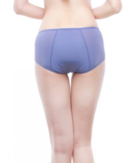 Panties Women Mesh Holes Breathable Leakproof Period Panties Mulit Pack US Size XXS-4XL/11 - Blue-blue - CG12IGYUI8H