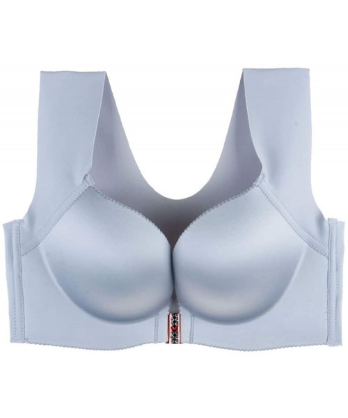 Bras Wire Free Bra for Women Ladies Breathable Sexy Underwear Female Fashion Push Up Bra Comfort Wireless Bra - Silver Grey -...