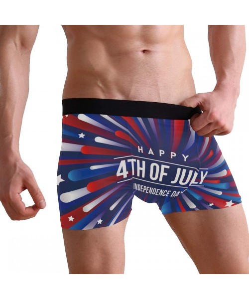 Boxer Briefs American Flag Gun Men's Funny Boxer Brief with Ballpark Pouch No Ride up Underwear for Youth - American Independ...