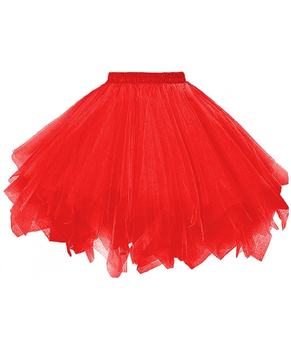 Slips Vintage 1950s Short Tulle Petticoat Ballet Bubble Tutu - Red - CD12H4161SJ