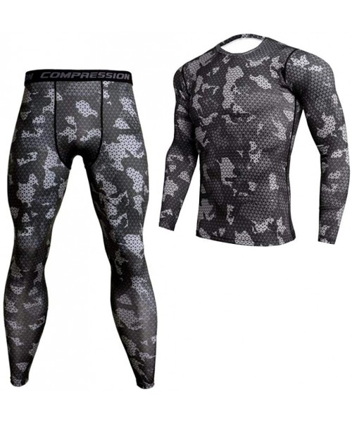 Thermal Underwear Mens Thermal Underwear Set Winter Hunting Gear Sport Long Johns Base Layer Bottom and Top - Turquoise - CN1...