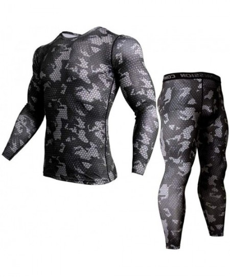 Thermal Underwear Mens Thermal Underwear Set Winter Hunting Gear Sport Long Johns Base Layer Bottom and Top - Turquoise - CN1...