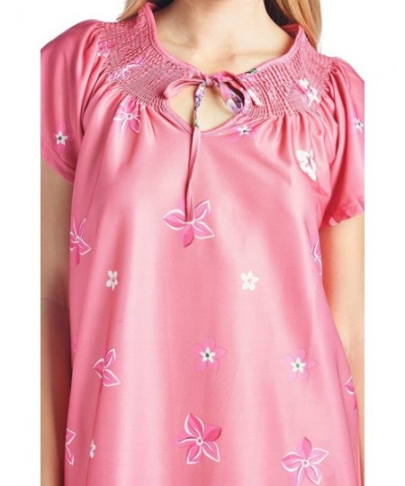 Nightgowns & Sleepshirts Women's Round Neck Mu-Mu Housecoat Lounger - Lt. Pink - CP17WYZ07YD