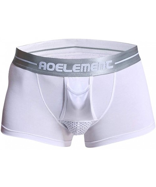 Boxer Briefs Men's Breathe Underwear Bullet Separation Scrotum Physiological Underpants - White - CR18AE2RQ4H