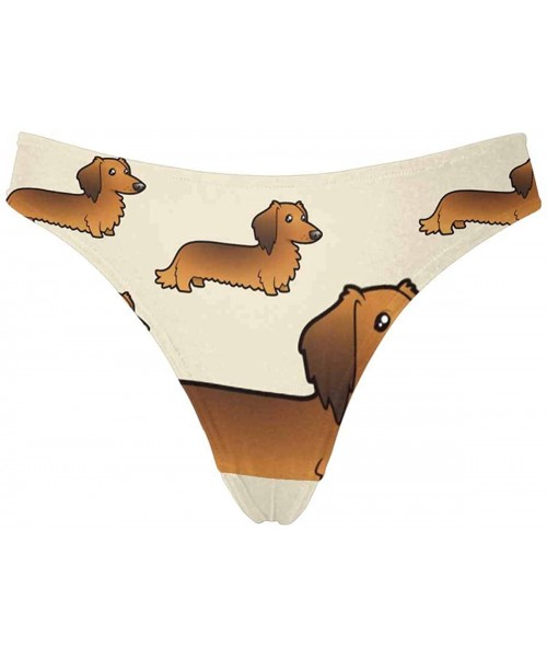Panties Women's Cartoon Dachshund Underwear Panties Soft Breathable Thongs(XS-3XL) - Style 1 - CV18QNOE0K0