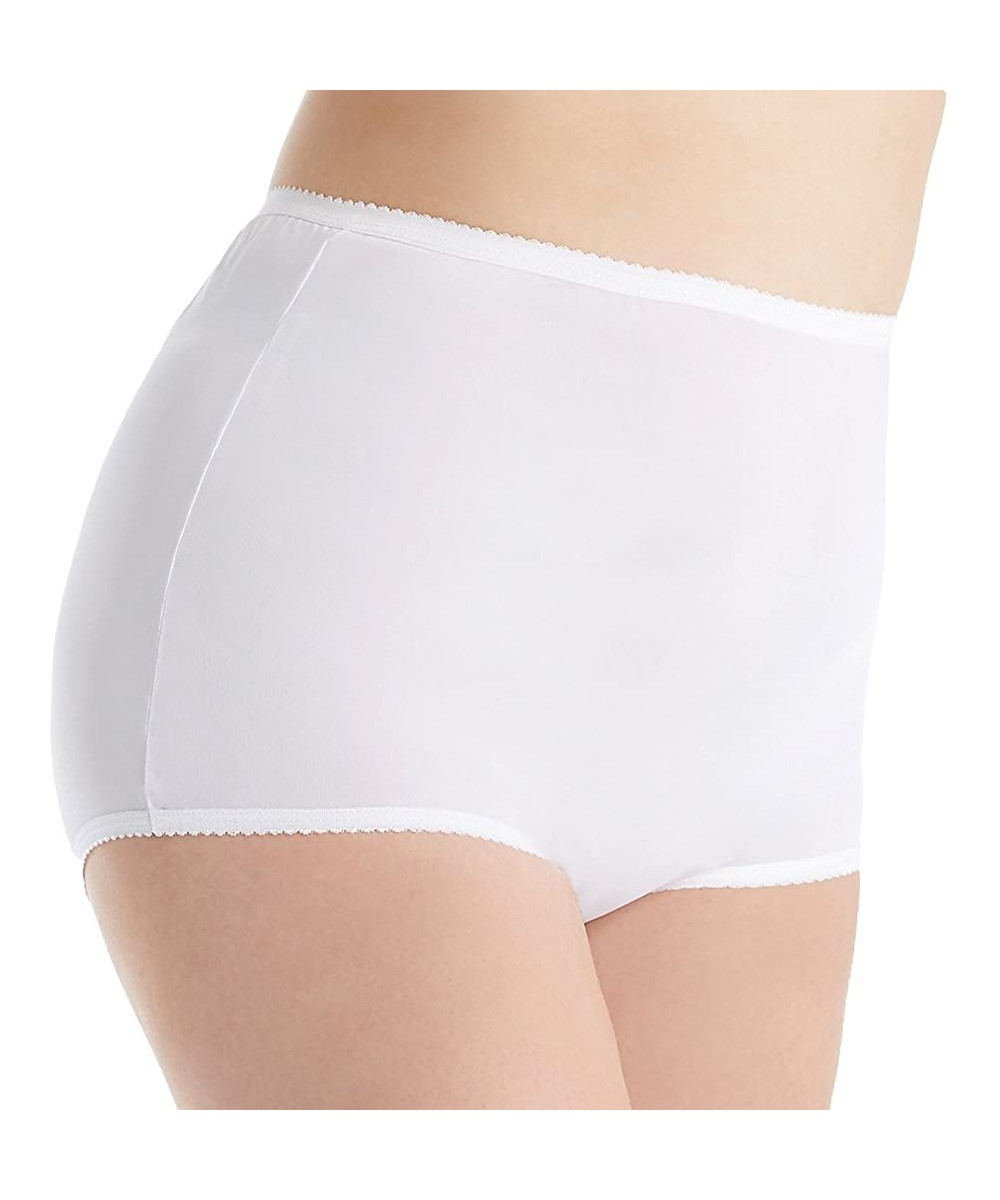 Panties Women's Plus Size Nylon Classics Full Brief Panty 17017P - White - CQ11M34S1G3