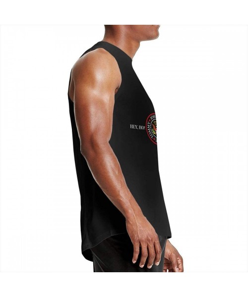 Undershirts Men's Black Summer Round Neck Sleeveless T-Shirt-Ramones Cotton Tank Tops for Gym - Ramones7 - CO190XC4YCN
