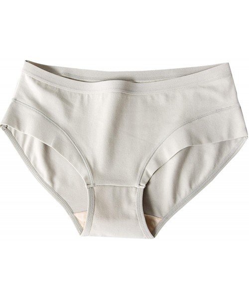 Panties Womens Cotton Underwear Mid Waisted Briefs Full Coverage Elastic Panties Multipack 5 Pack S-XL - Black/Blue/Gray/Skin...