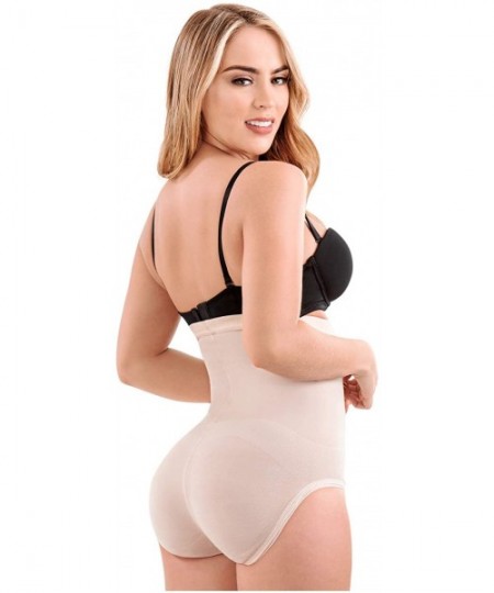 Shapewear 21892 Strapless High Waisted Panties Calzones Levanta Cola Colombianos - Beige - CZ18055Y6HX
