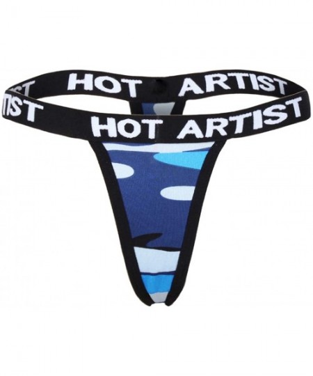 Thermal Underwear Thongs Women's Briefs Lingerie G-String Camouflage Underwear Panties T-String Knick - Blue - CI190E4E4AR
