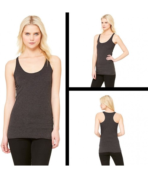 Camisoles & Tanks You're 10-Ply Bud Your Ten Triblend Racerback Tank Top for Women - Charcoal Grey - CM18R4U4IE3