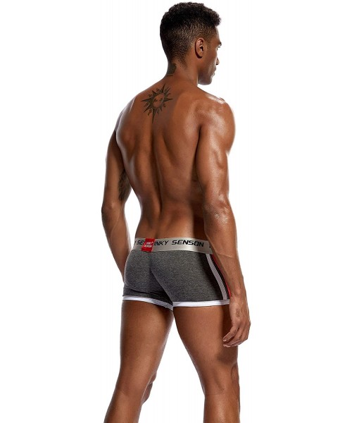 Boxer Briefs Mens Underwear Boxer Briefs Short Leg Bamboo Shorts Boxers Underwear Big and Tall - Grey - C218A8LHSEL
