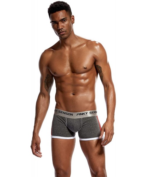 Boxer Briefs Mens Underwear Boxer Briefs Short Leg Bamboo Shorts Boxers Underwear Big and Tall - Grey - C218A8LHSEL