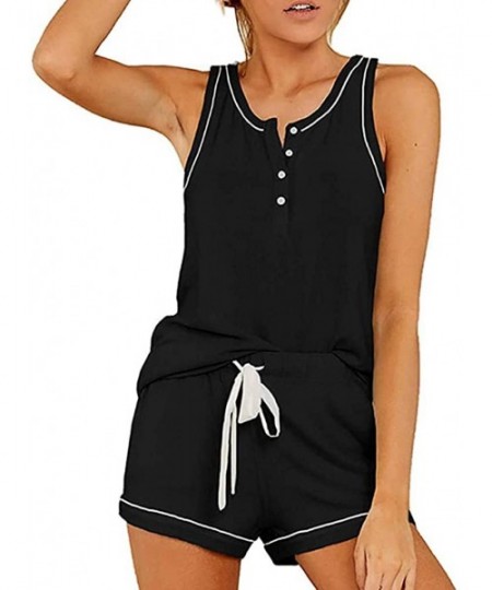 Nightgowns & Sleepshirts Two Piece Tie-dye Gradient Pjs Short Sets for Women - Black - CF199RTQSCS