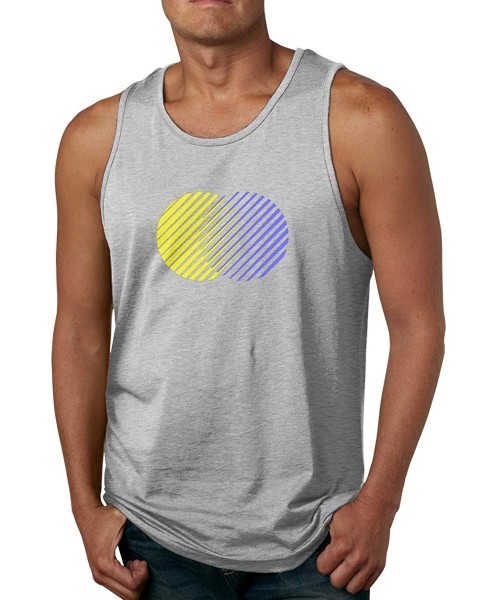 Undershirts Men's A-Shirt Wacky 3D Pattern Stereograms Undershirt556 Gray Small - C819D3ZNM8U