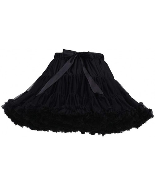 Slips Petticoat Elastic Waist Chiffon Petticoat Puffy Tutu Tulle Skirt Princess Ballet Dance Pettiskirts Underskirt - L - CN1...