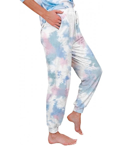 Bottoms Women's Pajama Lounge Pants Tie Dye Print Drawstring Jogging Pants - 1 - CP19C8YTM9Z