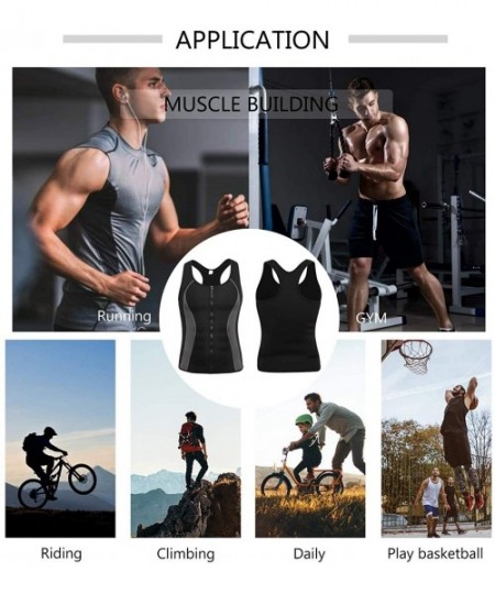 Shapewear Mens Calorie Burning Vest for Weight Loss Hot Neoprene Workout Shirt Slimming Body Shapers Sauna Suit Compression T...