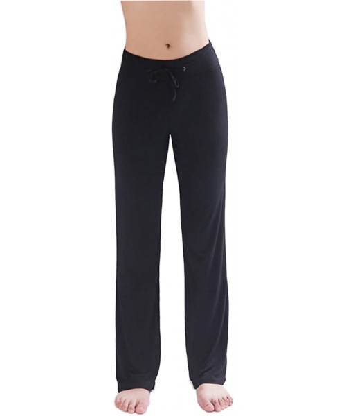 Bottoms Women's Soft Slimming Lounge Pants Yoga Pants Bell-Bottom Pants Flared Bottoms Pants - Blue - CN11XF1PXIR