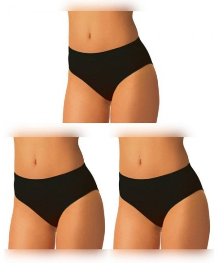 Panties Three Thongs Women's Tangas Seamless Made in Italy - 3 Black - C918E8W3T4R
