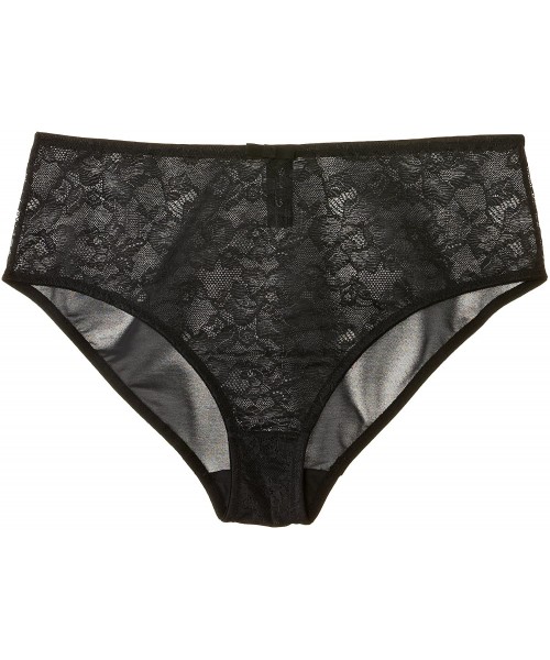 Panties Women's Plus Size Pure Lace Full Brief Panty - Black - C811DK7GR5J