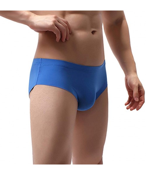 Boxer Briefs Thongs Underwear Mens Fashion Soft Comfortable Sport Underpants Daily Breathable Boxer Briefs - Blue - CR18X3307Q0