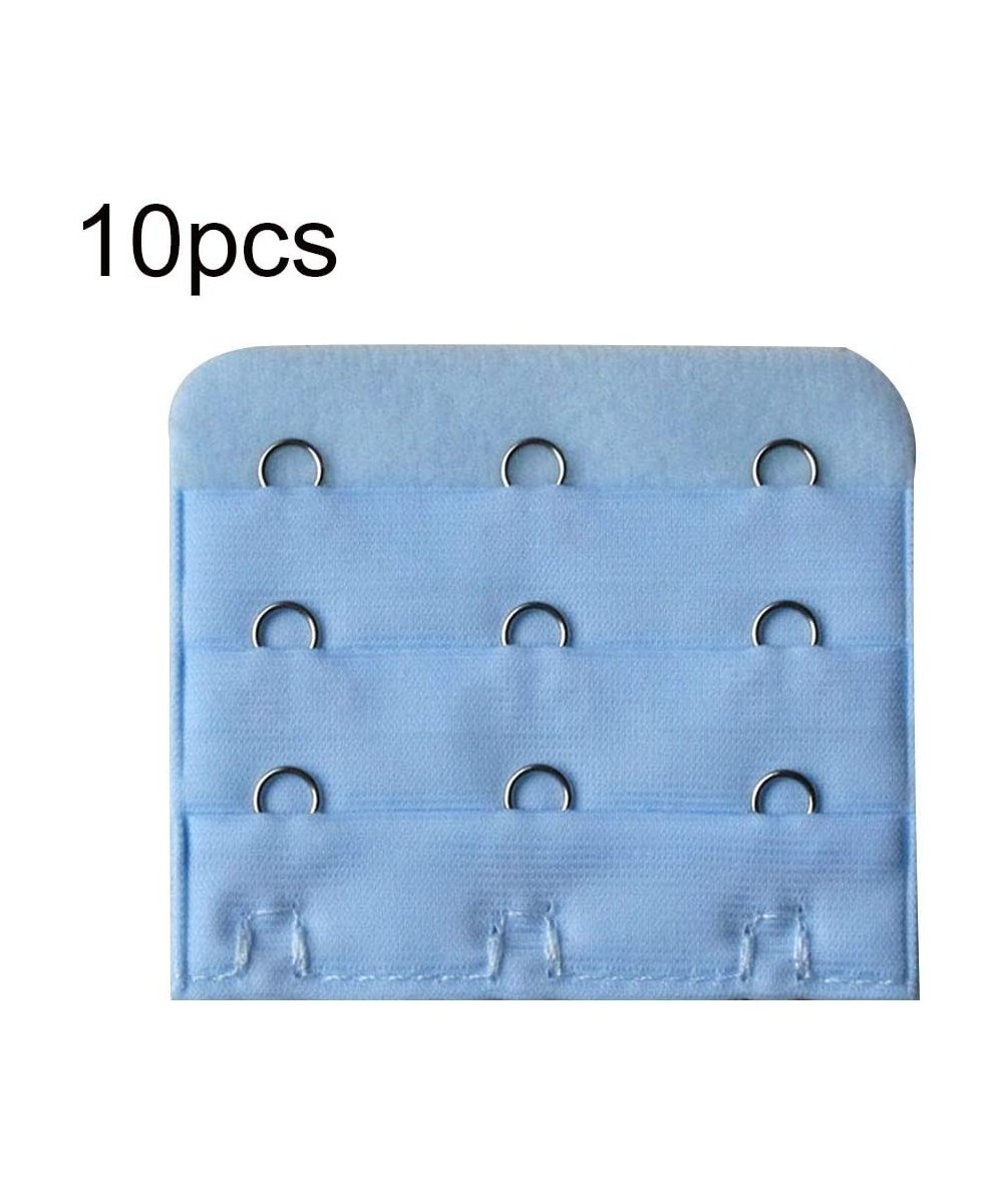 Accessories 10Pcs 3-Row 3-Hook Universal Bra Extenders Strap Band Extensions Sky Blue - Sky Blue - CG197Y9W306