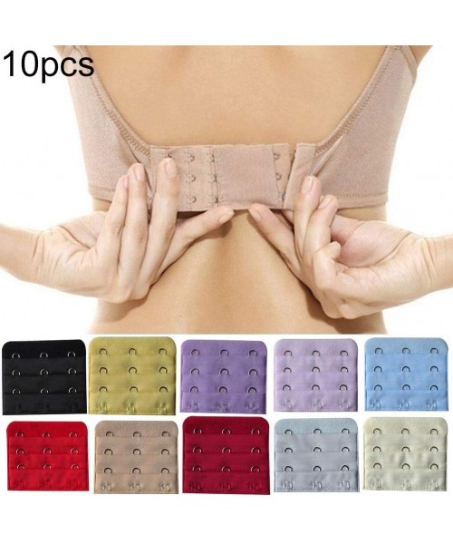 Accessories 10Pcs 3-Row 3-Hook Universal Bra Extenders Strap Band Extensions Sky Blue - Sky Blue - CG197Y9W306