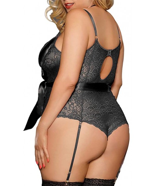 Bustiers & Corsets Ladies Bras-2019Sexy Plus Size Garter with Sexy Women Dolls Conjoined Intimate Underwear Set - 5black - CL...