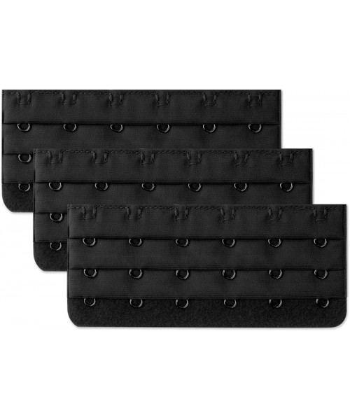 Accessories Black 3 x 6 Positions Hooks Tape Underwear Bra Extender 3 Pcs - CW11DNR6JAX
