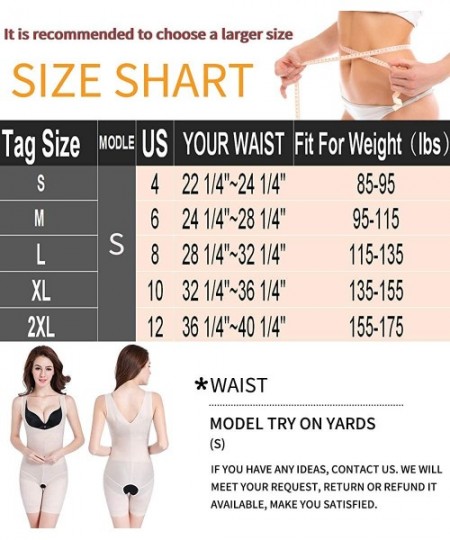 Shapewear Seamless Mid Thigh Bodysuit Slimming Waist Full Body Shaper Firm Tummy Control Shapewear for Women - Beige(compress...