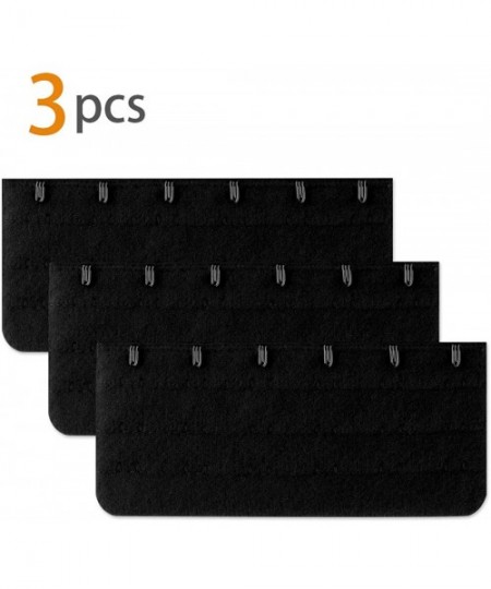 Accessories Black 3 x 6 Positions Hooks Tape Underwear Bra Extender 3 Pcs - CW11DNR6JAX