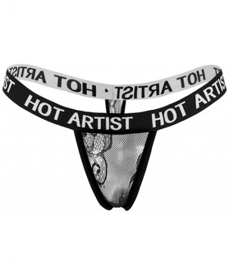 Thermal Underwear Womens Underwear Sexy Lingerie Hot Artist Print G-String Mesh Briefs Panties Thongs - Black - CN18UG0HMC7