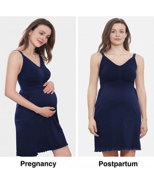 Nightgowns & Sleepshirts Womens Plus Size Maternity Nightgown Breastfeeding Sleeveless Cami Shirt Casual Nursing Dress Pack o...