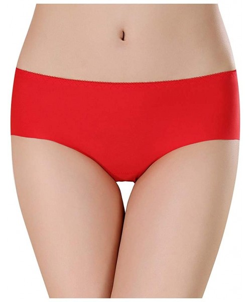 Baby Dolls & Chemises Women Sexy Pure Cotton Knickers Transparent LCE-Silk Seamless Lady's Underpants - Red - CF18X7748CE