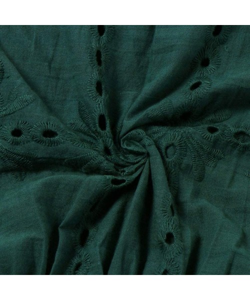 Accessories Women's Summer Bohemian Floral Printed Short Sleeve O Neck Button Ruffle Swing Beach Mini Dress - Green - CW18UZG...