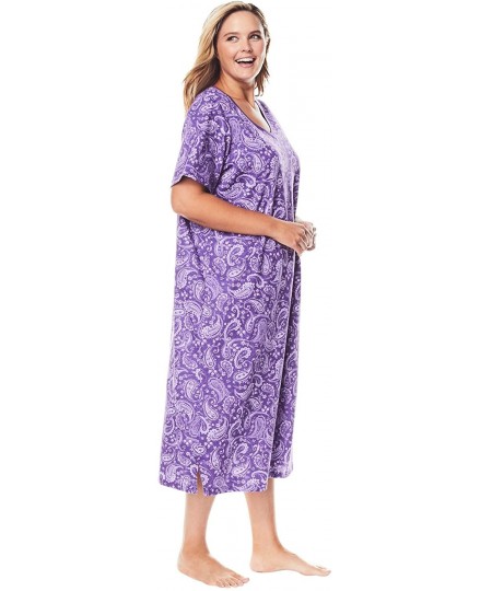 Nightgowns & Sleepshirts Women's Plus Size Long Print Sleepshirt Nightgown - Deep Teal Hearts (0575) - CO19CYSQON5