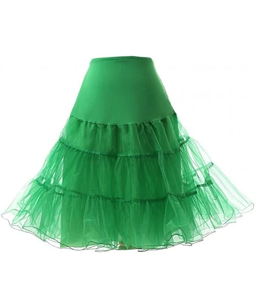 Slips Vintage Women's 50s Petticoat Crinoline Tutu Underskirt 26" (FBA) - Green - CT128PO26VF
