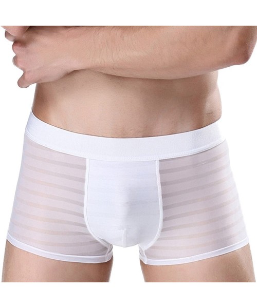Boxer Briefs Men's Sexy Lingerie See Through Mesh Boxer Briefs Underwear Shorts - 4 Pack-mix Color 1 - CV18658W7RN