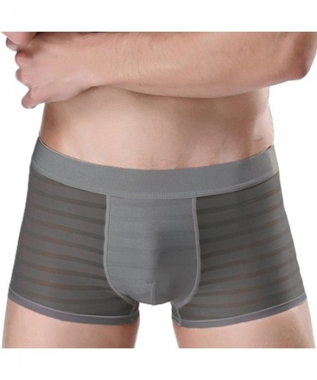 Boxer Briefs Men's Sexy Lingerie See Through Mesh Boxer Briefs Underwear Shorts - 4 Pack-mix Color 1 - CV18658W7RN