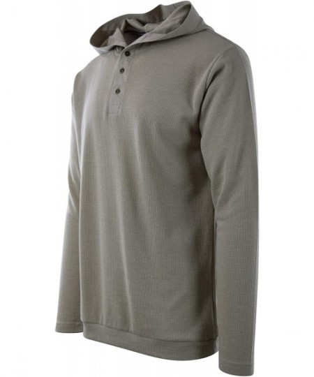 Thermal Underwear Mens Long Sleeve Thermal Waffle Pattern Crew Neck Shirts (Many Colors) - 168-khaki - CA192Q25G03