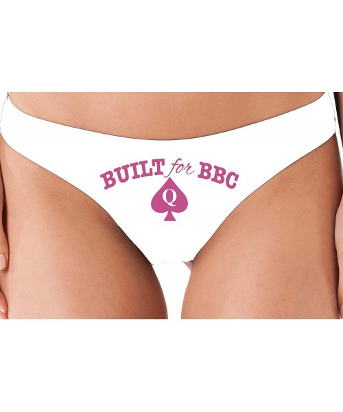 Panties Built for BBC PAWG Queen of Spades QOS White Thong Underwear - Raspberry - CX198OU5US9
