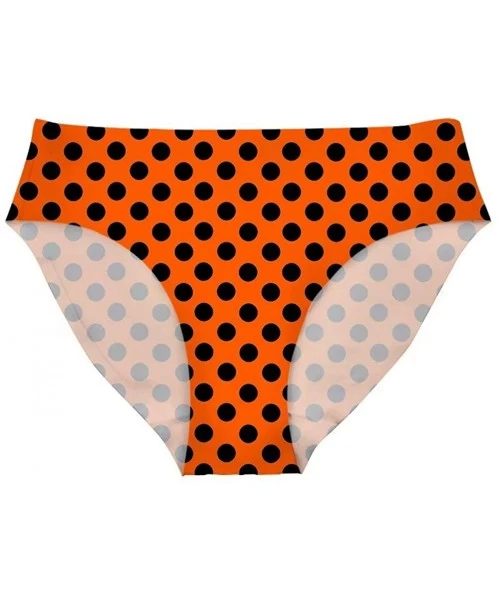 Panties Women Sexy Seamless Hipster Panties Soft Comfy Vintage Polka Dot Underwear - Orange Black Polka Dot - CV18UUXEEQQ