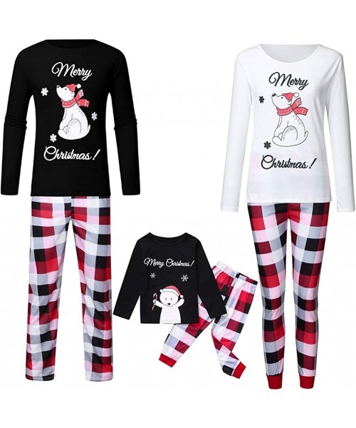 Sleep Sets Dad Mom Son and Daughter Sleepwear Pjs- Long Sleeve Christmas Bear Plaid Pajamas Matching Sets Family Sleepwear - ...