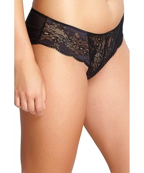 Panties Women's Plus Size Clara Lace Brief - Charcoal/Black - CO18QUNOM5E